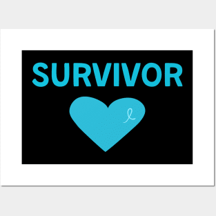 Turquoise Ribbon Gift Addiction Survivor Get Well Gifts Sobriety Designs Posters and Art